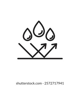 Water repellent surface icon Simple thin outline