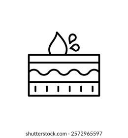 Water repellent surface icon simple vector symbol