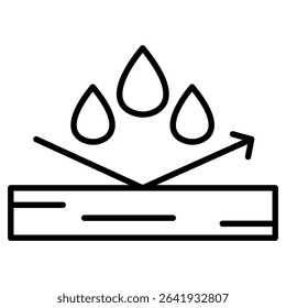 water repellent surface icon Thin line vector design