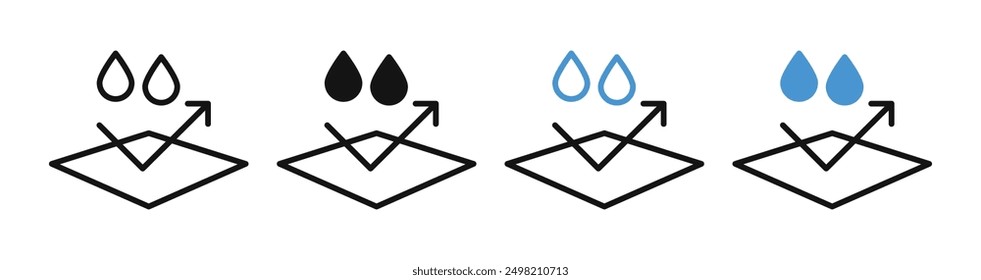 water repellent surface iconicon vector collection in outlined and solid style