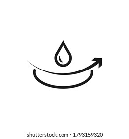 Water repellent surface line icon. Waterproof symbol concept isolated on white background. Vector illustration