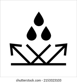 Water repellent surface line icon. Waterproof symbol concept isolated on white background. Vector illustration