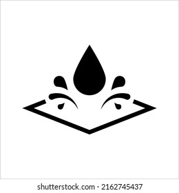 Water repellent surface line icon. Waterproof symbol concept. Vector illustration on white background.