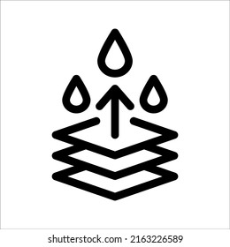 Water repellent surface line icon, Waterproof symbol concept isolated on white background, Vector illustration.