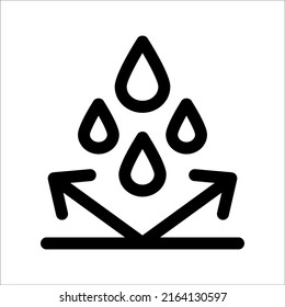 Water repellent surface line icon, Waterproof symbol concept isolated on white background, Vector illustration.
