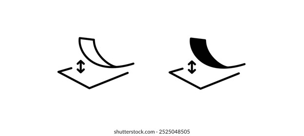 Ícone da linha de superfície do repelente de água. Linha impermeável e conjunto de ícones planos, traçado editável isolado em branco, ilustração de contorno de vetor linear, estilo de design de logotipo de símbolo