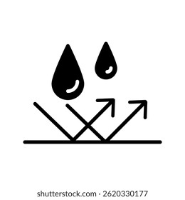 Water repellent surface line icon. Waterproof symbol concept isolated on white background. Vector illustration