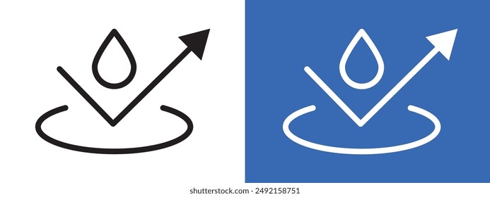 Logotipo de superficie repelente al agua conjunto de Vector contorno