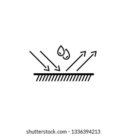 water repellent surface vector line icon