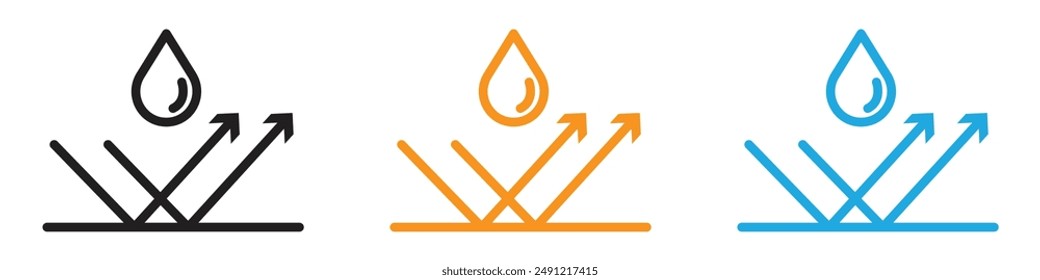 Water repellent surface vector logo set collection for web app ui