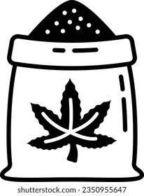 Mezcla repelente de agua diseño de iconos vectores, símbolo de cannabis y marihuana, signo de thc y cbd, ilustración recreativa de la población de drogas de origen vegetal, concepto de forma de polvo soluble en agua de Hemp