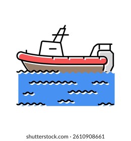 water rescue boat disaster color icon vector. water rescue boat disaster sign. isolated symbol illustration