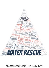 Water Rescue Word Cloud. Wordcloud Made With Text.