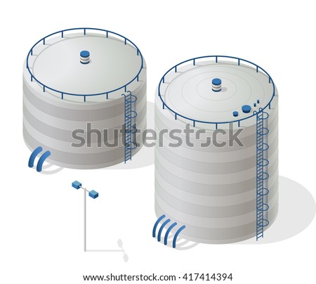 Water Reservoir Isometric Building Info Graphic Stock Vector (Royalty ...