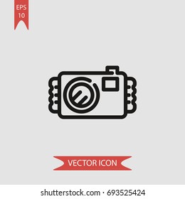 Water resist camera vector icon, illustration symbol