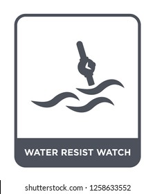 water resist watch icon vector on white background, water resist watch trendy filled icons from Nautical collection, water resist watch simple element illustration