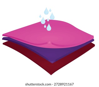 Capas resistentes al agua. Ilustración vectorial