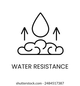Water resistance line vector icon with editable stroke