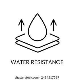 Water resistance line vector icon with editable stroke