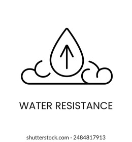 Water resistance line vector icon with editable stroke