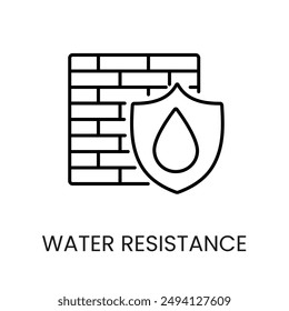 Water resistance line vector icon with editable stroke.