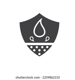 web de la plantilla de diseño de concepto de vectores de ícono de resistencia al agua o a prueba de agua