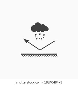 Water resistant coating icon. Waterproof material. Repelling surface. Rain icon. Vector