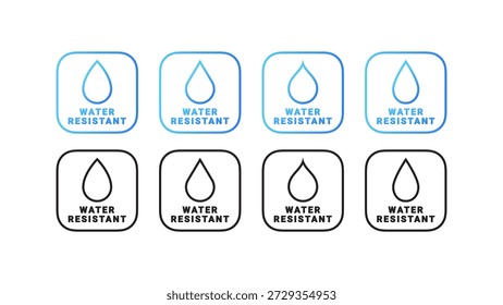 Icono resistente al agua con gota azul