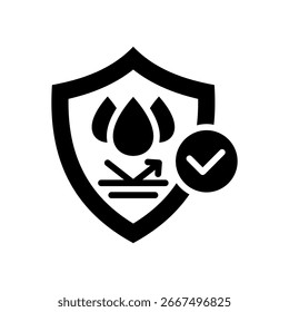 Wasserbeständige Symbol Glyphe Vektorgrafik