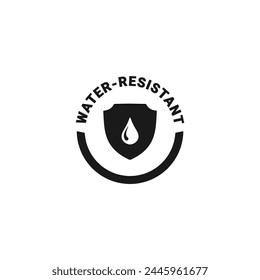 Icono resistente al agua o Vector resistente al agua aislado. Icono resistente al agua para App, Sitios web, diseño de envases de productos y más.