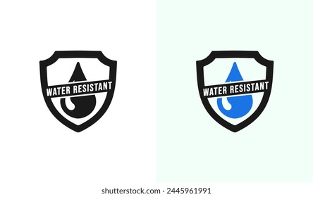 Wasserabweisendes Etikett oder wasserabweisende Vektorgrafik isoliert. Bestes wasserfestes Etikett für Websites, Produktverpackungsdesign, Druckdesign und mehr.