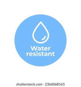 Water resistant line icon vector. Symbol for sunblock or sunscreen products. For cosmetic packaging