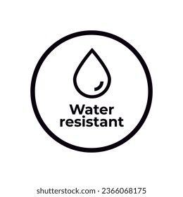 Water resistant line icon vector. Symbol for sunblock or sunscreen products. For cosmetic packaging
