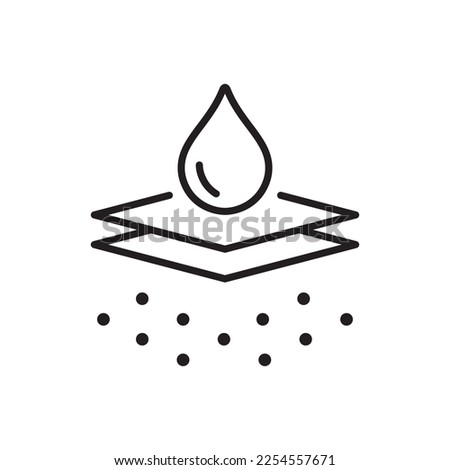 Water resistant material line icon
