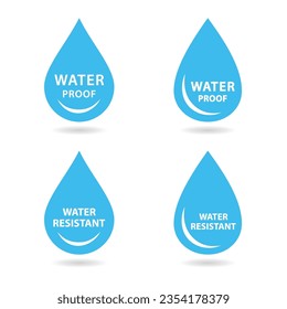 Water resistant and Water proof logo, icon, and vector.