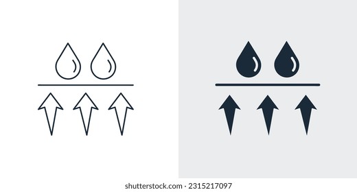 Water resistant textile drops icon concept vector. Waterproof icon