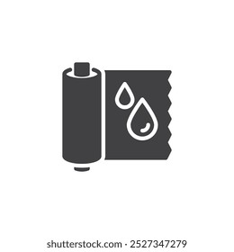Water resistant textile vector icon. filled flat sign for mobile concept and web design. Waterproof Fabric glyph icon. Symbol, logo illustration. Vector graphics