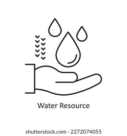 Water Resource Vector Outline Icon Design illustration. Ecology Symbol on White background EPS 10 File