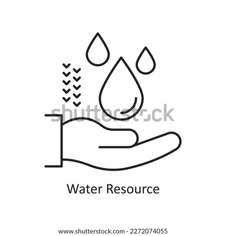 Water Resource Vector Outline Icon Design illustration. Ecology Symbol on White background EPS 10 File