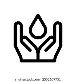 Water resources. Editable stroke vector icon on white background.