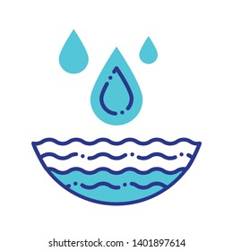 Water resources line color icon. Green energy sign. Hydro electricity vector pictogram. Water management. Eco friendly symbol. Button for web page, app. UI/UX/GUI design element. Editable stroke.
