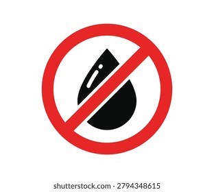 Water Restriction Forbidden No Drop Icon for Drought Prevention