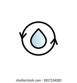 Water, revers, circle color gradient vector icon