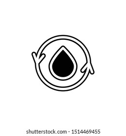 water, revers, circle icon. Simple glyph, flat vector of water icons for UI and UX, website or mobile application