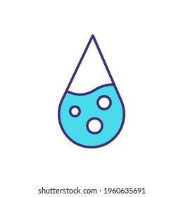 Water RGB color icon. Vital natural resource. Drink water reminder. Tasteless liquid state. Skin hydration. Hydrogen and oxygen composition. Body temperature regulation. Isolated vector illustration