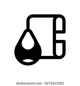 Water rights. Outlined stroke vector icon with black-filled details.