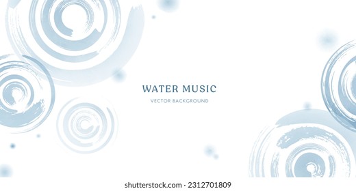 Water ripple background. Watercolor illustration drawn with a brush.