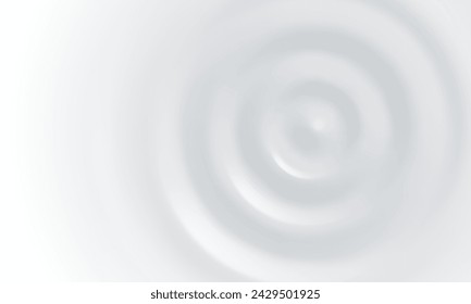 Water ripple circles form drop background, transparent vector. Milk, yogurt or cream lotion drop ripple waves background top view