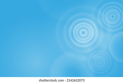 Water Ripple Effect On A Blue Background. Circular Wave Top View. Vector Illustration Of A Liquid Splash From A Drop