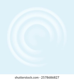 Water ripple effect top view. Realistic caustic drop or sound wave splash effect, concentric circles in puddle. Vector round wave surface